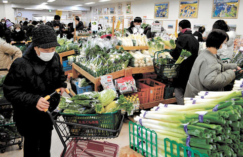 新鮮な野菜 密避け籠へ 農産物直売所 元気くん市場 仙台店 富谷市 河北新報オンラインニュース Online News