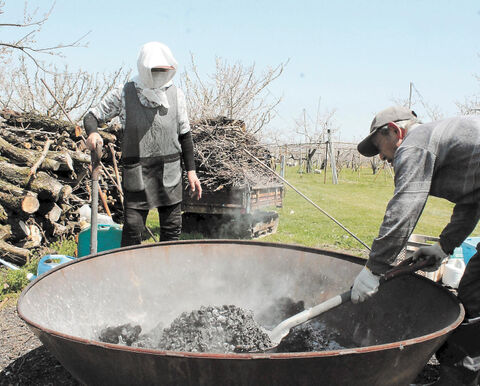 果樹の剪定枝 炭化し土に 循環型農業でｃｏ２抑制 河北新報オンラインニュース Online News