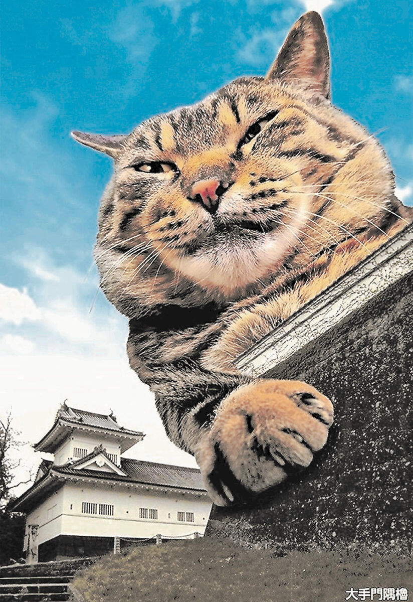 仙台の街に巨大猫 知る人ぞ知る観光絵はがき ひそかな人気 河北新報オンラインニュース Online News