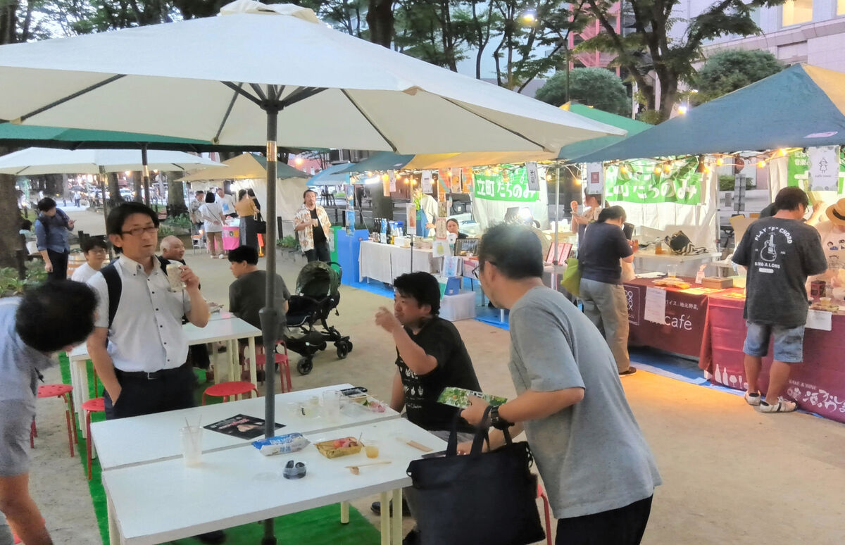 地酒のPR販売もあります　9月27～29日に仙台・定禅寺通で今年最後の「立町たちのみ」